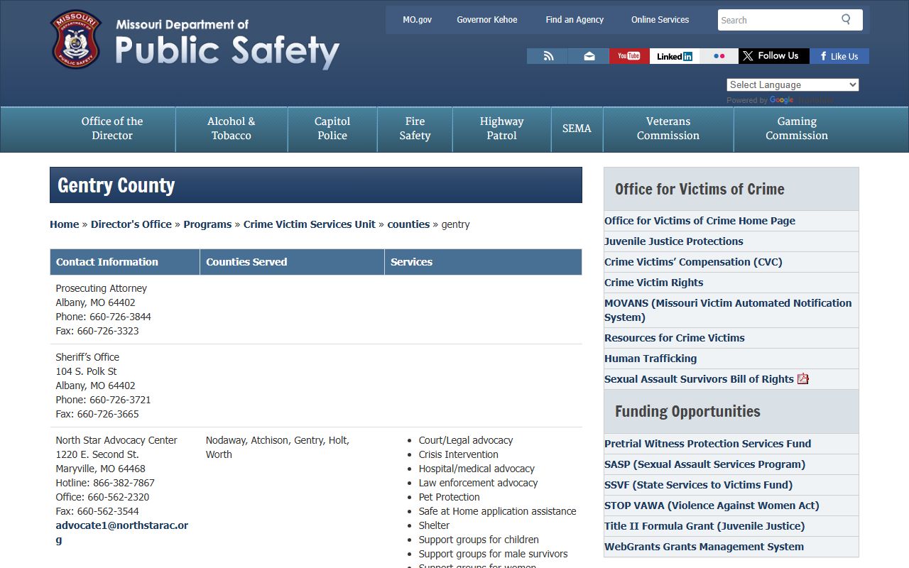 Gentry County Circuit Clerk Recorder records contact in Missouri