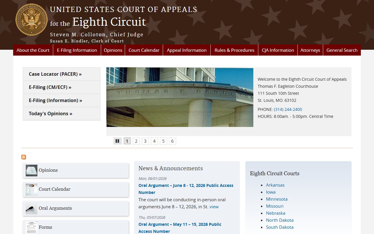 Gentry County Circuit Court appeal path to Eighth Circuit federal court