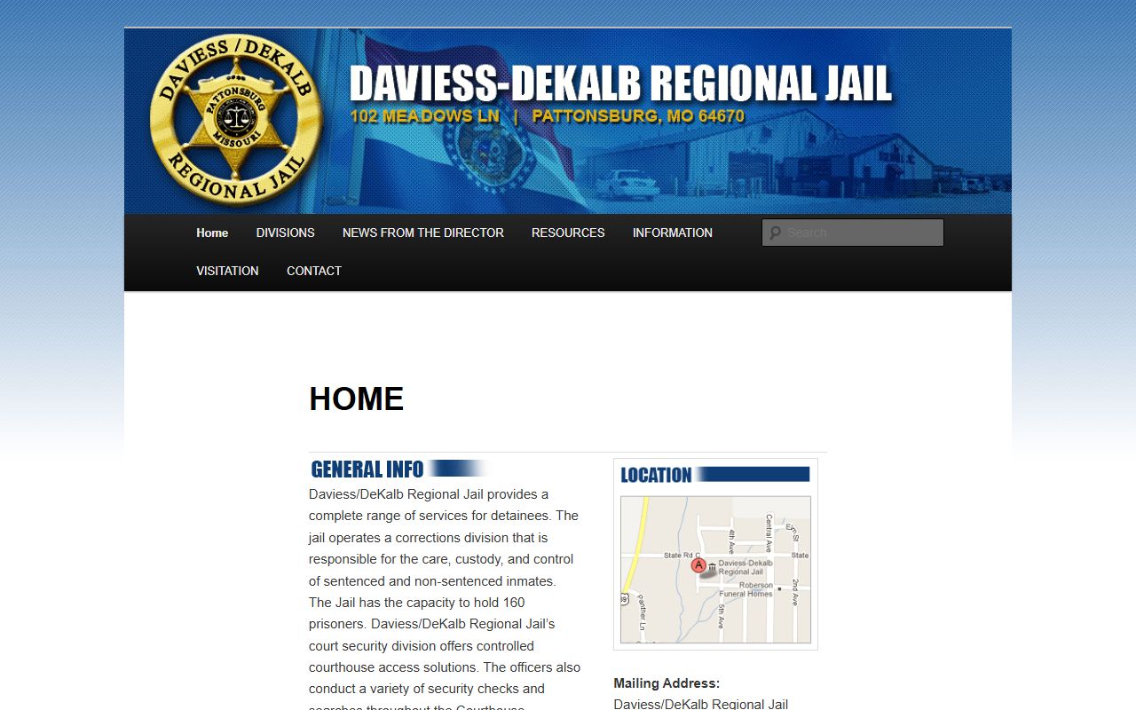 Gentry County inmate records Daviess DeKalb Regional Jail homepage