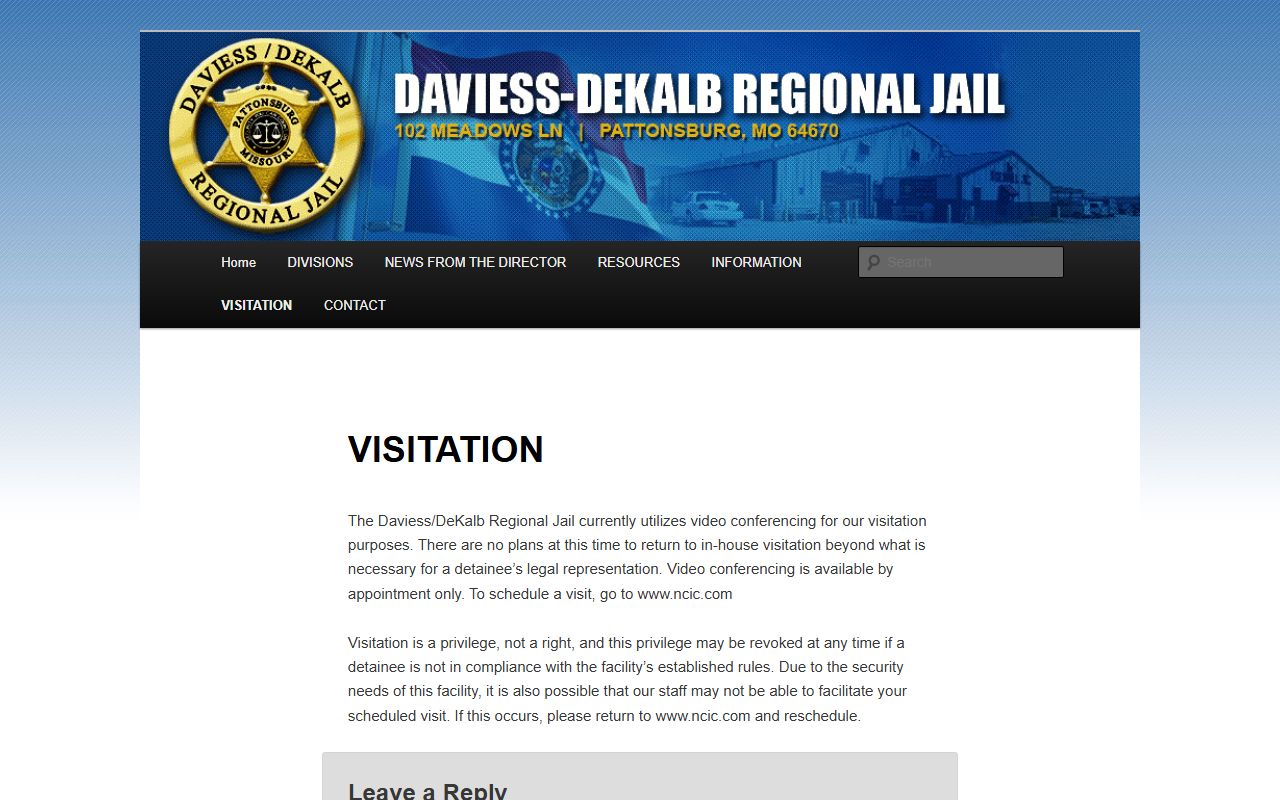 Gentry County inmate records Daviess DeKalb Regional Jail visitation